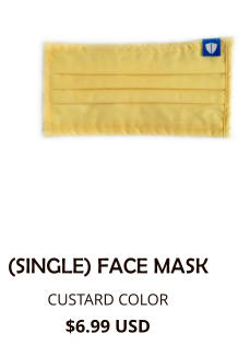 (SINGLE) FACE MASK CUSTARD COLOR $6.99 USD